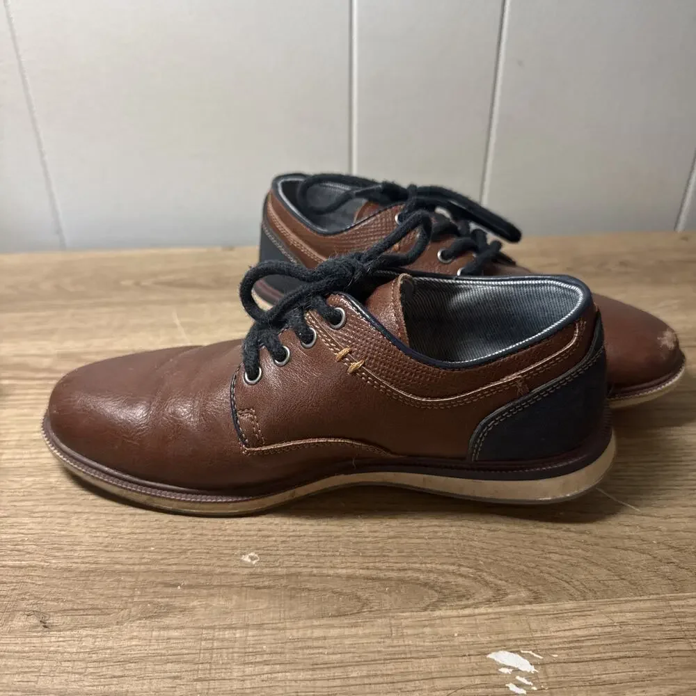 Sonoma Goods For Life Lochlan Boys Cognac Oxford Dress Shoes Size 1 A3